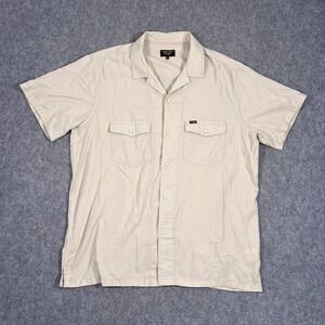 Seager Cream Whippersnapper Short Sleeve Pearl Snap Button Shirt Men's Size XL